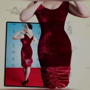 Bettie Page by Tatyana Merlot/Red Velvet Dress